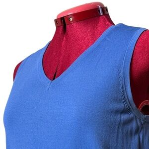 Cleo blue sleeveless knit v-neck layering sweater